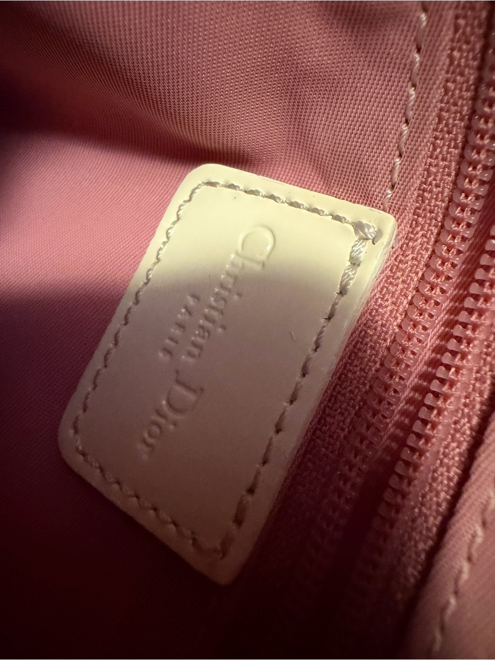 Dior Pink Monogram Crossbody with White Floral Appliqués - Picture 15 of 16